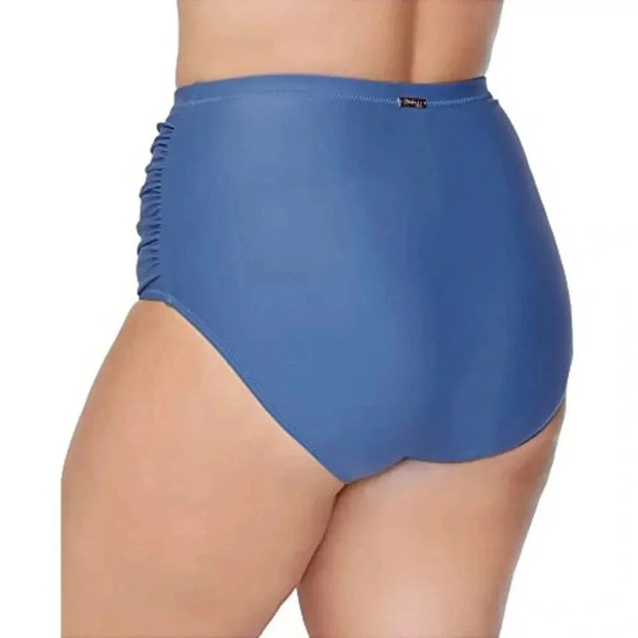 Raisins Curve Ruched Bikini Bottoms Size 18W Tummy Control Gray - Picture 2 of 10